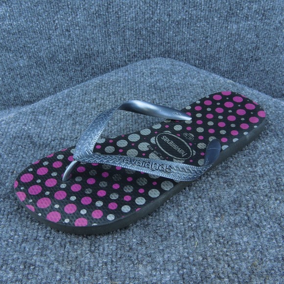 Havaianas Women Flip Flop Sandal Shoes Gray Synthetic Size 7-8 Medium - Picture 1 of 7